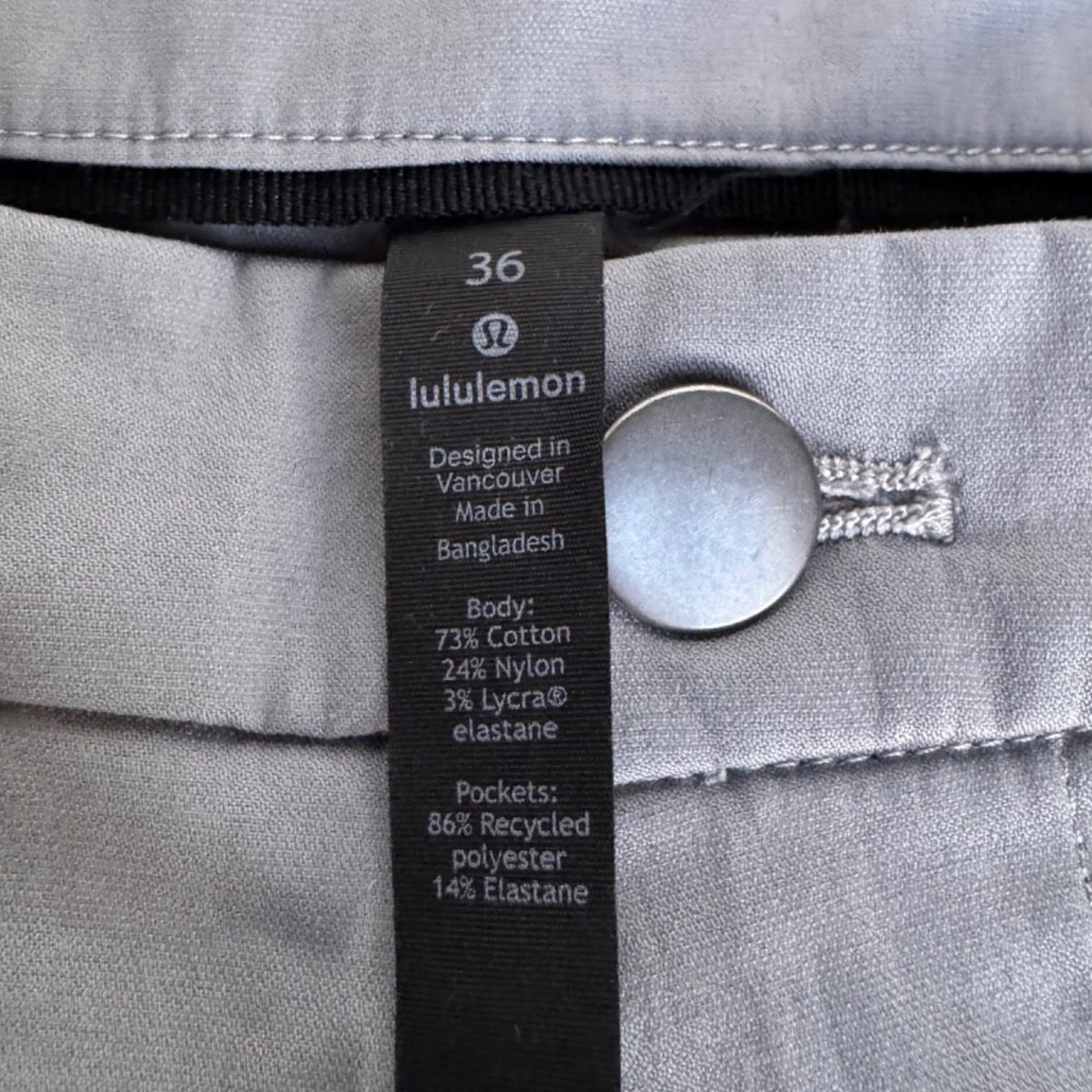 Lululemon Shorts Commission Classic Fit 9" Men 36‎ Steel Blue Gray Warpstreme - Picture 3 of 6